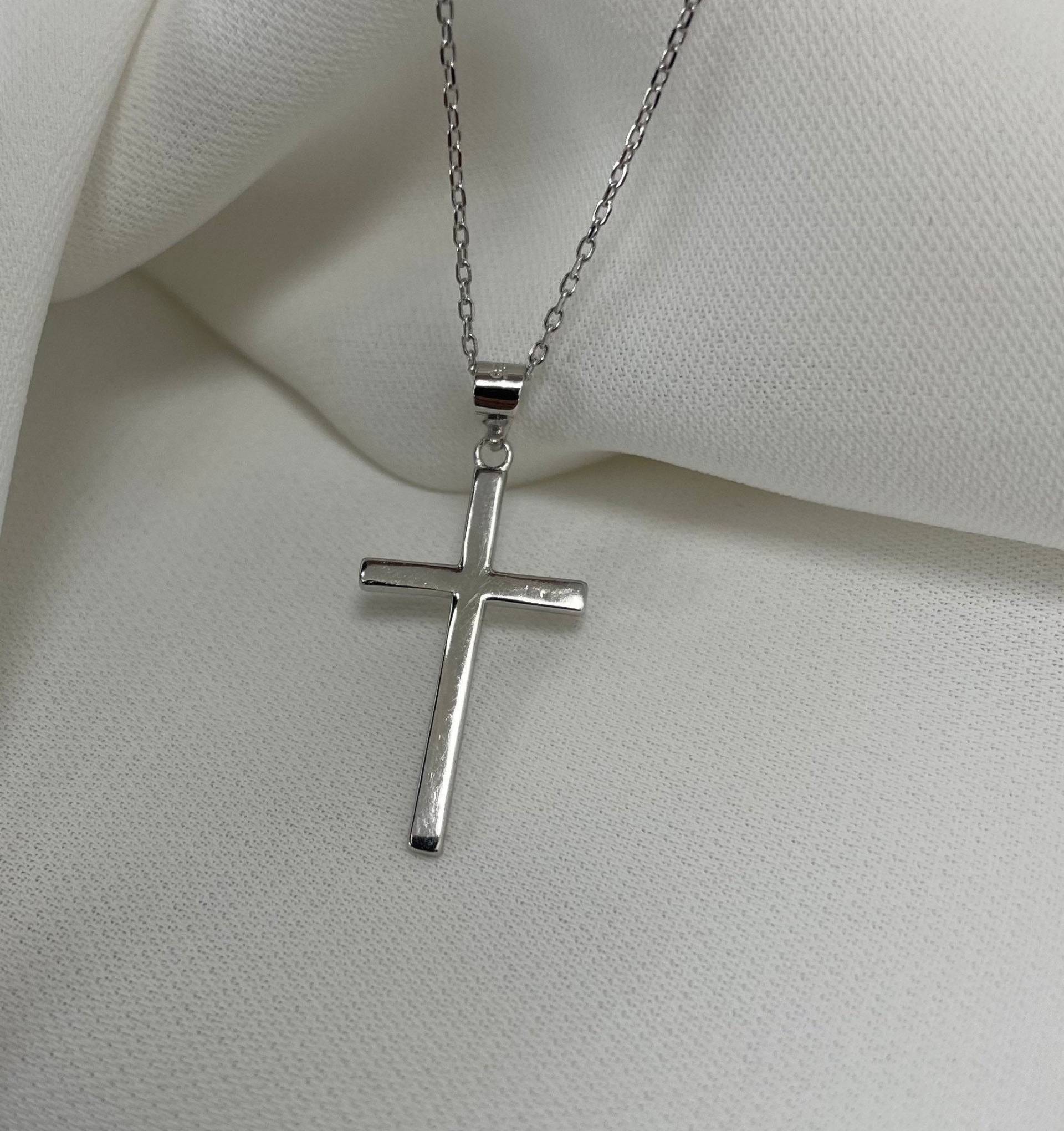 Kreuz Anhänger Halskette Massiv 925 Sterling Silber - Geschenk Boxed von LimaniLondon