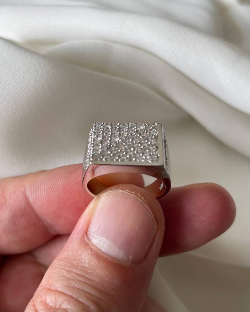 Sterling Silber Herren Cz Stein Ring - Geschenkbox von LimaniLondon