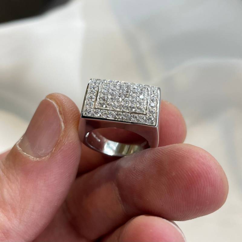 Sterling Silber Herren Cz Stein Set Ring - Geschenkbox von LimaniLondon