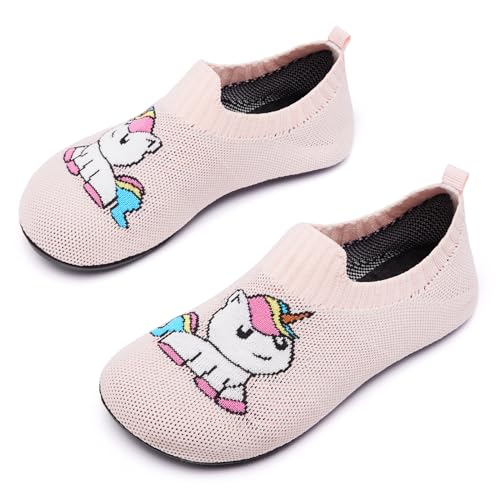 Limberun Hausschuhe Kinder Slippers Mädchen Junge Pantoffeln Jungen lauflernschuhe mädchen baby schuhe Unicorn/Pink 20/21 von Limberun