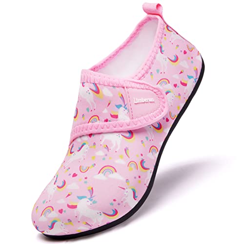 Limberun Jungen Wasserschuhe Kinder Schwimmschuhe Kinder Badeschuhe mädchen Jungen Kleinkind Strandschuhe wassersocken Einhorn 190 von Limberun