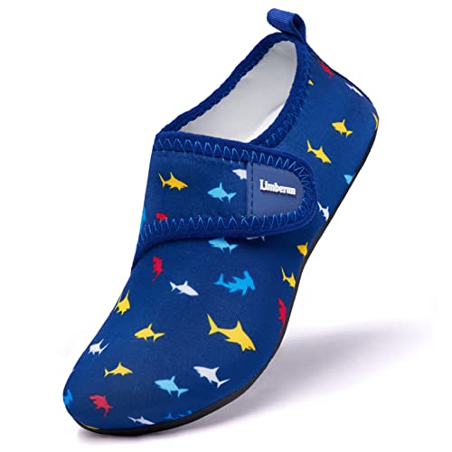 Limberun Jungen Wasserschuhe Kinder Schwimmschuhe Kinder mädchen Jungen Badeschuhe Kleinkind Strandschuhe Mädchen wassersocken Hai 210 von Limberun