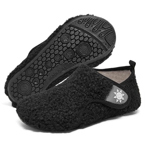 Limberun Kinder Hausschuhe pantoffeln Kleinkind jungen Schuhe leichtes Gewicht madchen Schwarz 28-29 von Limberun
