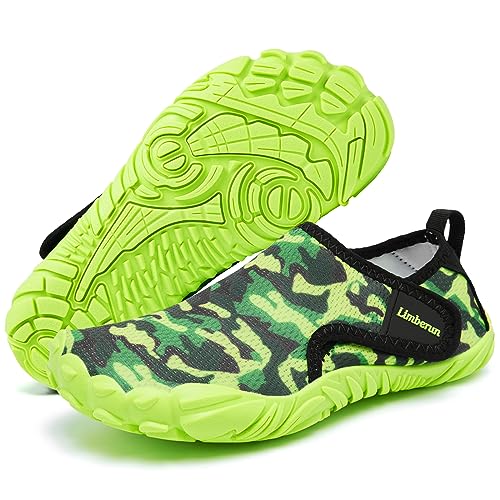 Limberun Kinder Wasserschuhe Jungen Badeschuhe mädchen barfußschuhe Kinder neoprenschuhe Kinder Grün 32 von Limberun