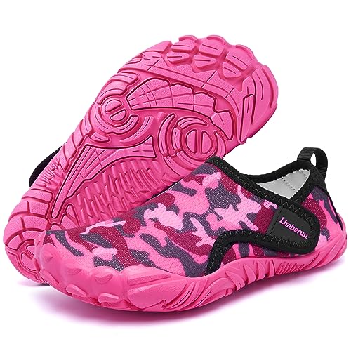 Limberun Wasserschuhe Kinder Badeschuhe Kinder barfußschuhe Kinder mädchen neoprenschuhe Jungen,bequem Rose 30 von Limberun