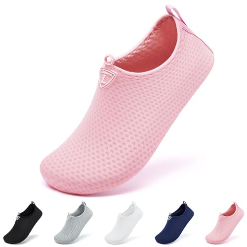 Limberun Wasserschuhe für Damen und Herren,Badeschuhe,Schwimmschuhe,Wasserschuhe seeigelfest für steinstrand Meer, Aquaschuhe Erwachsene,dusch- & Badeschuhe für Herren, Fluss Rosa 40-41 von Limberun