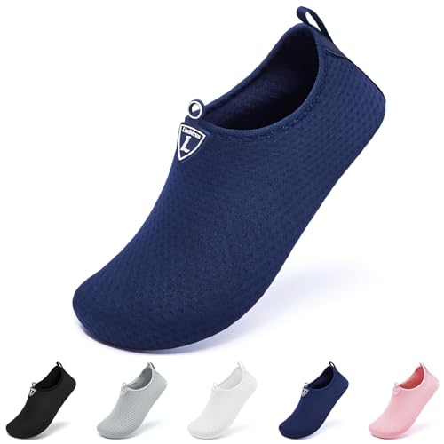 Limberun Wasserschuhe für Damen und Herren,Badeschuhe,Schwimmschuhe,Wasserschuhe seeigelfest für steinstrand Meer,dusch- & Badeschuhe für Herren, Gummi Erwachsene Fluss Blau 44-45 von Limberun