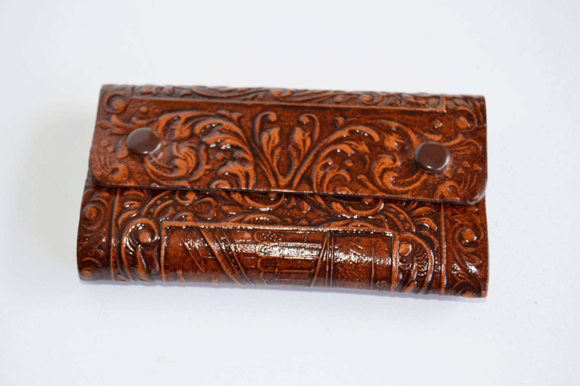 Geprägte Leder-Schlüsselanhänger Vintage Braune Schlüsselring Mit Clip Geprägte Leder-Schlüsselanhänger Vintage Braune Schlüsselring Mit Clip von Limbhad