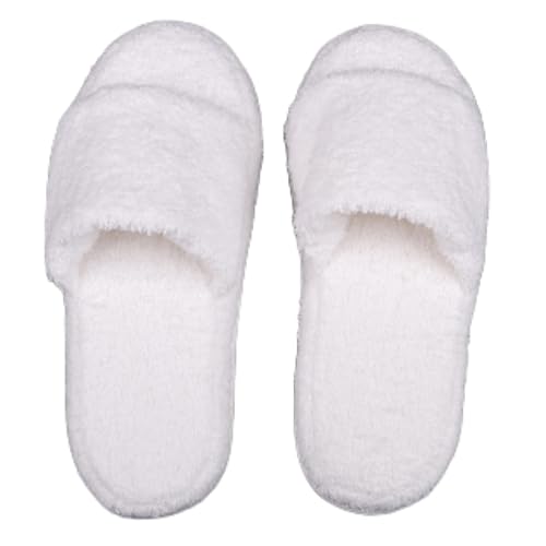 LIMELIA Limelia Wedding & Accessories Weiche Umstandspantoffeln, Hochwertige und bequeme Handtuchpantoffeln, Bequeme Hausschuhe für Damen, Weiß, halboffene Zehenpartie, Medium von Limelia Wedding & Accessories