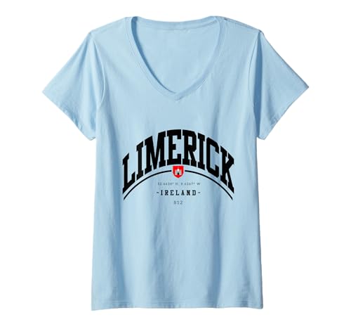 Damen Limerick Irland Limerick City Irland Flaggen Irland Geschenk T-Shirt mit V-Ausschnitt Damen Limerick Irland Limerick City Irland Flaggen Irland Geschenk T-Shirt mit V-Ausschnitt von Limerick Ireland Limerick City Ireland Flags