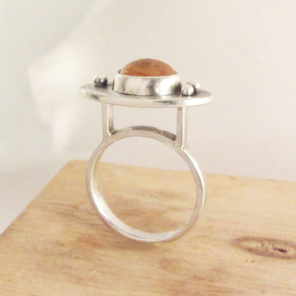 925 Silber Ring Mit Spessartin Granat 925 Silber Ring Mit Spessartin Granat von LiminalArts