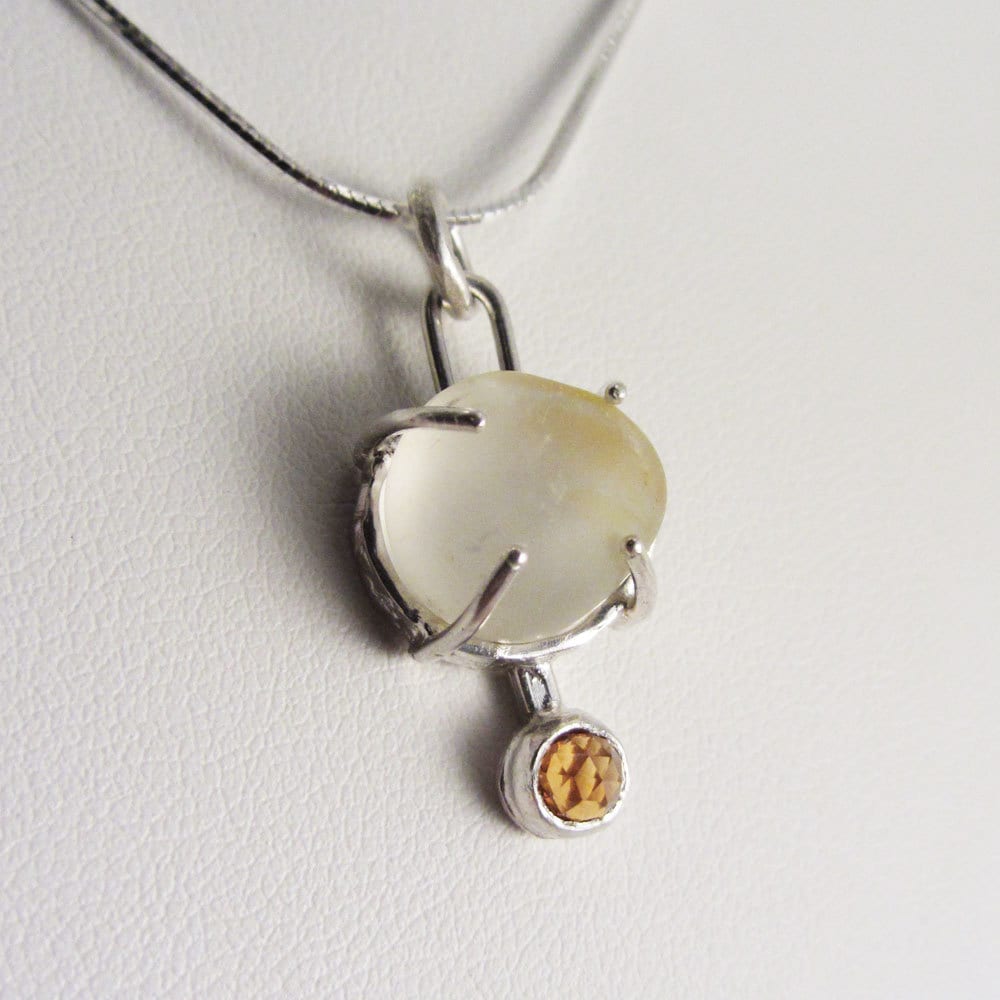 Lunaren System-Anhänger/Halskette-sterling Silber Mit Weißen Topas Und Citrin Lunaren System-Anhänger/Halskette-sterling Silber Mit Weißen Topas Und Citrin von LiminalArts