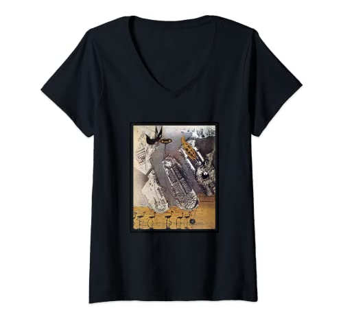 Damen Kunstbewegungen, Dadaismus, Max Ernst T-Shirt mit V-Ausschnitt Damen Kunstbewegungen, Dadaismus, Max Ernst T-Shirt mit V-Ausschnitt von LiminalThreads
