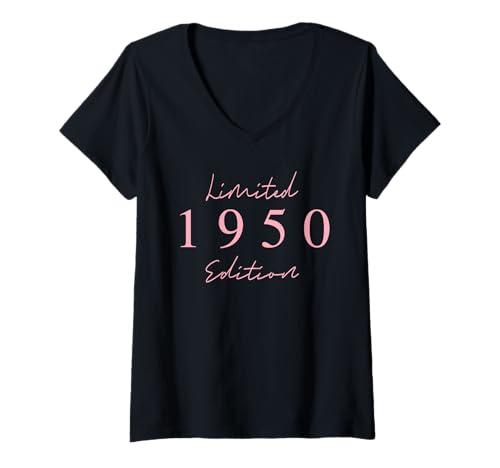 Damen Limitierte Auflage 1950 Geburtstag 1950 Born 1950 Vintage T-Shirt mit V-Ausschnitt Damen Limitierte Auflage 1950 Geburtstag 1950 Born 1950 Vintage T-Shirt mit V-Ausschnitt von Limited Edition 1950