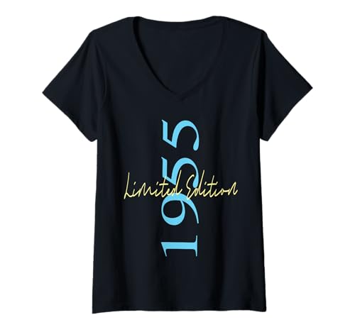 Damen Limitierte Auflage 1955 Geburtstag 1955 Born 1955 Vintage T-Shirt mit V-Ausschnitt Damen Limitierte Auflage 1955 Geburtstag 1955 Born 1955 Vintage T-Shirt mit V-Ausschnitt von Limited Edition 1955