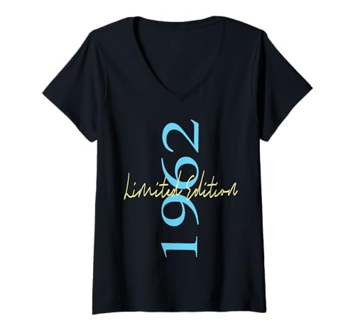 Damen Limitierte Auflage 1962 Geburtstag 1962 Geboren 1962 Vintage T-Shirt mit V-Ausschnitt Damen Limitierte Auflage 1962 Geburtstag 1962 Geboren 1962 Vintage T-Shirt mit V-Ausschnitt von Limited Edition 1962