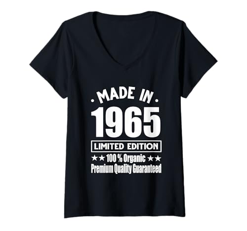 Damen Limitierte Auflage 1965 Geburtstag 1965 Geboren 1965 T-Shirt mit V-Ausschnitt von Limited Edition 1965