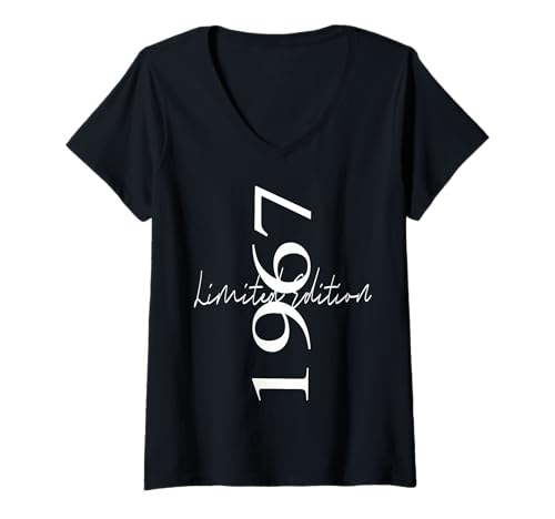 Damen Limitierte Auflage 1967 Geburtstag 1967 Born in 1967 Vintage T-Shirt mit V-Ausschnitt Damen Limitierte Auflage 1967 Geburtstag 1967 Born in 1967 Vintage T-Shirt mit V-Ausschnitt von Limited Edition 1967