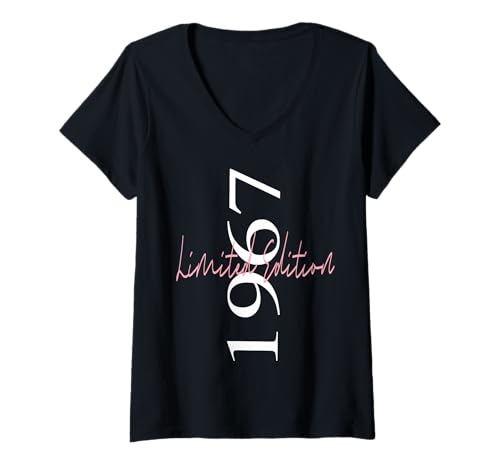 Damen Limitierte Auflage 1967 Geburtstag 1967 Born in 1967 Vintage T-Shirt mit V-Ausschnitt von Limited Edition 1967