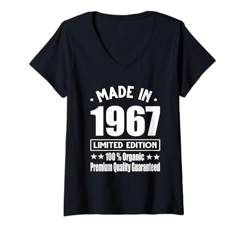 Damen Limitierte Auflage 1967 Geburtstag 1967 Geboren 1967 T-Shirt mit V-Ausschnitt Damen Limitierte Auflage 1967 Geburtstag 1967 Geboren 1967 T-Shirt mit V-Ausschnitt von Limited Edition 1967