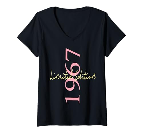 Damen Limitierte Auflage 1967 Geburtstag 1967 Geboren 1967 Vintage T-Shirt mit V-Ausschnitt Damen Limitierte Auflage 1967 Geburtstag 1967 Geboren 1967 Vintage T-Shirt mit V-Ausschnitt von Limited Edition 1967