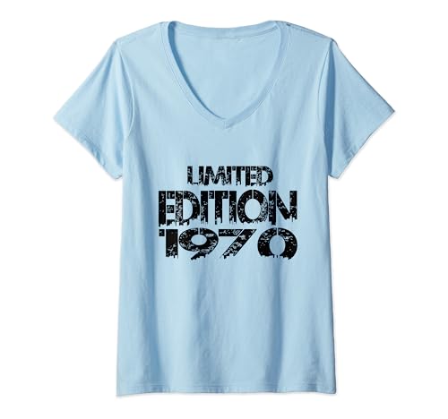 Damen Limited Edition 1970 Geburtstag 1970 Jahrgang 1970 T-Shirt mit V-Ausschnitt von Limited Edition 1970