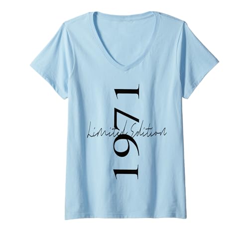 Damen Limitierte Auflage 1971 Geburtstag 1971 Born in 1971 Vintage T-Shirt mit V-Ausschnitt Damen Limitierte Auflage 1971 Geburtstag 1971 Born in 1971 Vintage T-Shirt mit V-Ausschnitt von Limited Edition 1971