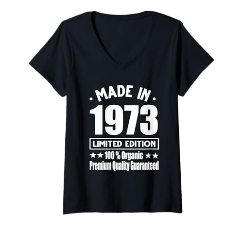 Damen Limitierte Auflage 1973 Geburtstag 1973 Geboren 1973 T-Shirt mit V-Ausschnitt von Limited Edition 1973