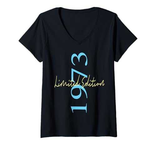 Damen Limitierte Auflage 1973 Geburtstag 1973 Geboren 1973 Vintage T-Shirt mit V-Ausschnitt von Limited Edition 1973