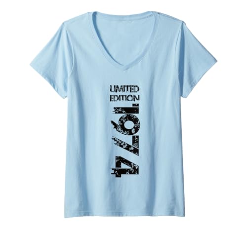 Damen Limited Edition 1974 Geburtstag 1974 Jahrgang 1974 T-Shirt mit V-Ausschnitt von Limited Edition 1974