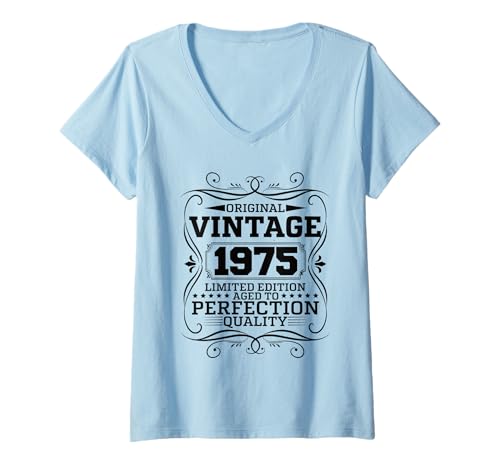 Damen Limited Edition 1975 Geburtstag 1975 Geboren Jahrgang 1975 T-Shirt mit V-Ausschnitt Damen Limited Edition 1975 Geburtstag 1975 Geboren Jahrgang 1975 T-Shirt mit V-Ausschnitt von Limited Edition 1975