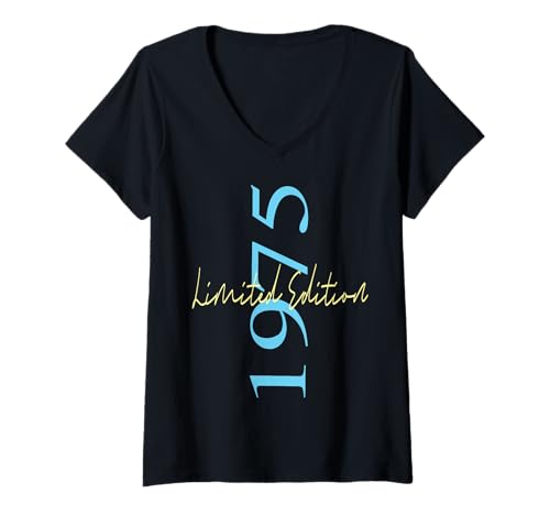 Damen Limitierte Auflage 1975 Geburtstag 1975 Born 1975 Vintage T-Shirt mit V-Ausschnitt Damen Limitierte Auflage 1975 Geburtstag 1975 Born 1975 Vintage T-Shirt mit V-Ausschnitt von Limited Edition 1975
