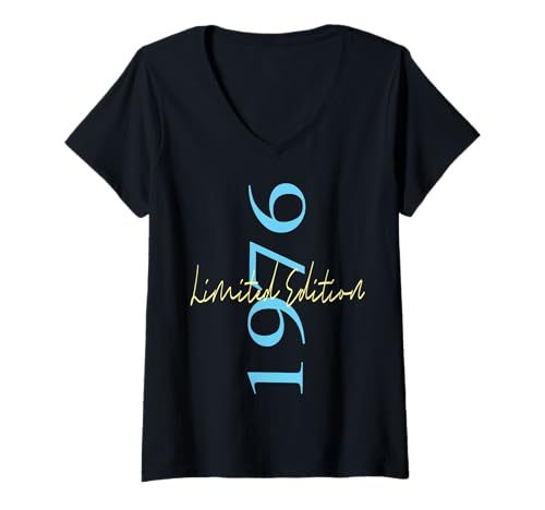 Damen Limitierte Auflage 1976 Geburtstag 1976 Born 1976 Vintage T-Shirt mit V-Ausschnitt Damen Limitierte Auflage 1976 Geburtstag 1976 Born 1976 Vintage T-Shirt mit V-Ausschnitt von Limited Edition 1976