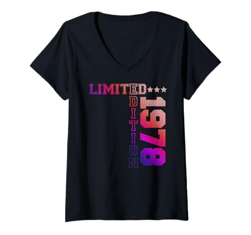 Damen 1978 Retro 1978 Vintage 1978 Limitierte Auflage T-Shirt mit V-Ausschnitt Damen 1978 Retro 1978 Vintage 1978 Limitierte Auflage T-Shirt mit V-Ausschnitt von Limited Edition 1978 Birthday Gift