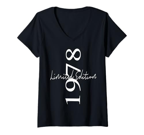 Damen Limitierte Auflage 1978 Geburtstag 1978 Born in 1978 Vintage T-Shirt mit V-Ausschnitt von Limited Edition 1978