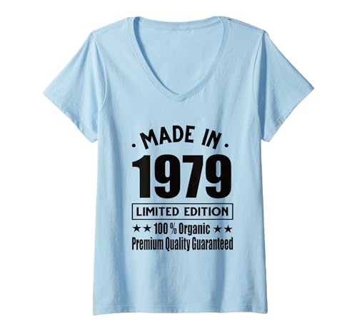Damen Limitierte Auflage 1979 Geburtstag 1979 Geboren 1979 T-Shirt mit V-Ausschnitt Damen Limitierte Auflage 1979 Geburtstag 1979 Geboren 1979 T-Shirt mit V-Ausschnitt von Limited Edition 1979