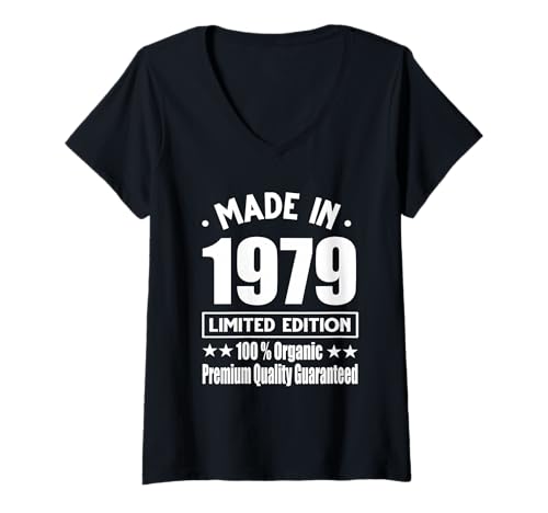 Damen Limitierte Auflage 1979 Geburtstag 1979 Geboren 1979 T-Shirt mit V-Ausschnitt Damen Limitierte Auflage 1979 Geburtstag 1979 Geboren 1979 T-Shirt mit V-Ausschnitt von Limited Edition 1979