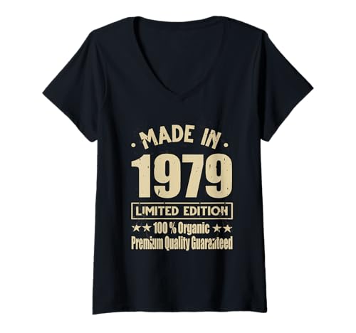Damen Limitierte Auflage 1979 Geburtstag 1979 Geboren 1979 T-Shirt mit V-Ausschnitt von Limited Edition 1979