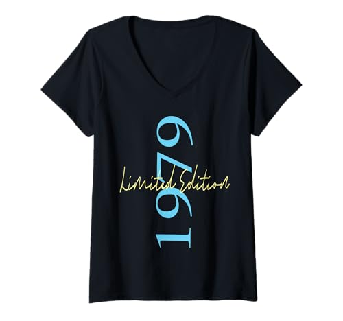 Damen Limitierte Auflage 1979 Geburtstag 1979 Geboren 1979 Vintage T-Shirt mit V-Ausschnitt Damen Limitierte Auflage 1979 Geburtstag 1979 Geboren 1979 Vintage T-Shirt mit V-Ausschnitt von Limited Edition 1979