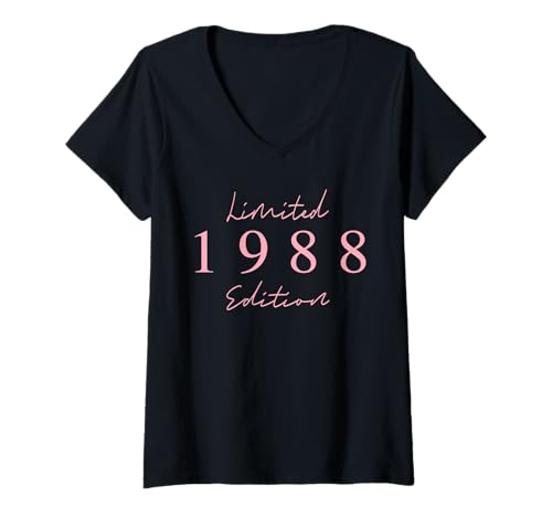 Damen Limitierte Auflage 1988 Geburtstag 1988 Born 1988 Vintage T-Shirt mit V-Ausschnitt Damen Limitierte Auflage 1988 Geburtstag 1988 Born 1988 Vintage T-Shirt mit V-Ausschnitt von Limited Edition 1988