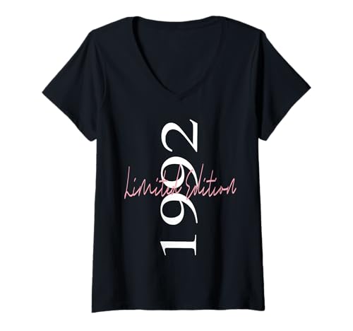 Damen Limitierte Auflage 1992 Geburtstag 1992 Born in 1992 Vintage T-Shirt mit V-Ausschnitt Damen Limitierte Auflage 1992 Geburtstag 1992 Born in 1992 Vintage T-Shirt mit V-Ausschnitt von Limited Edition 1992