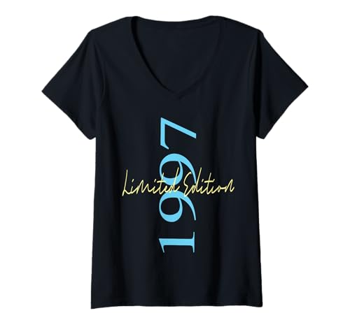 Damen Limitierte Auflage 1997 Geburtstag 1997 Geboren 1997 Vintage T-Shirt mit V-Ausschnitt Damen Limitierte Auflage 1997 Geburtstag 1997 Geboren 1997 Vintage T-Shirt mit V-Ausschnitt von Limited Edition 1997