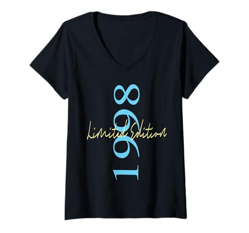 Damen Limitierte Auflage 1998 Geburtstag 1998 Born 1998 Vintage T-Shirt mit V-Ausschnitt Damen Limitierte Auflage 1998 Geburtstag 1998 Born 1998 Vintage T-Shirt mit V-Ausschnitt von Limited Edition 1998