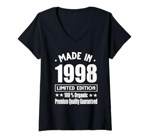 Damen Limitierte Auflage 1998 Geburtstag 1998 Geboren 1998 T-Shirt mit V-Ausschnitt von Limited Edition 1998
