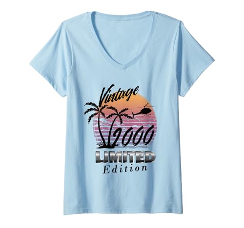 Damen Limitierte Auflage 2000 Geburtstag 2000 Born in 2000 T-Shirt mit V-Ausschnitt Damen Limitierte Auflage 2000 Geburtstag 2000 Born in 2000 T-Shirt mit V-Ausschnitt von Limited Edition 2000