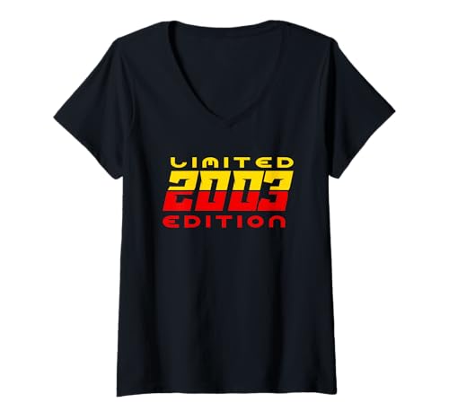 Damen Limitierte Auflage 2003 Geburtstag 2003 Geboren 2003 T-Shirt mit V-Ausschnitt von Limited Edition 2003