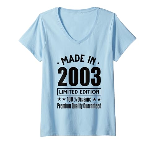 Damen Limitierte Auflage 2003 Geburtstag 2003 Geboren 2003 T-Shirt mit V-Ausschnitt von Limited Edition 2003