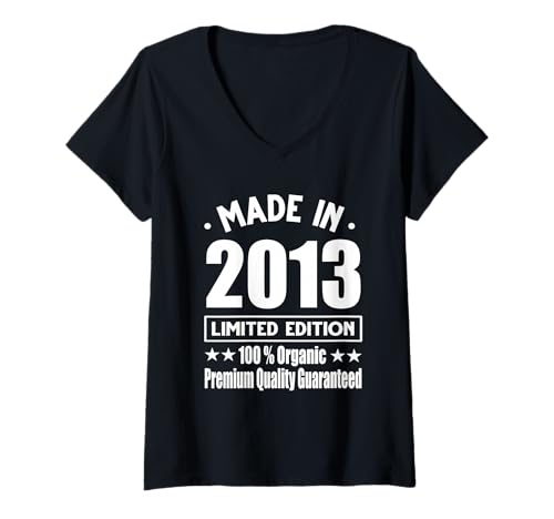 Damen Limitierte Auflage 2013 Geburtstag 2013 Geboren im Jahr 2013 T-Shirt mit V-Ausschnitt Damen Limitierte Auflage 2013 Geburtstag 2013 Geboren im Jahr 2013 T-Shirt mit V-Ausschnitt von Limited Edition 2013