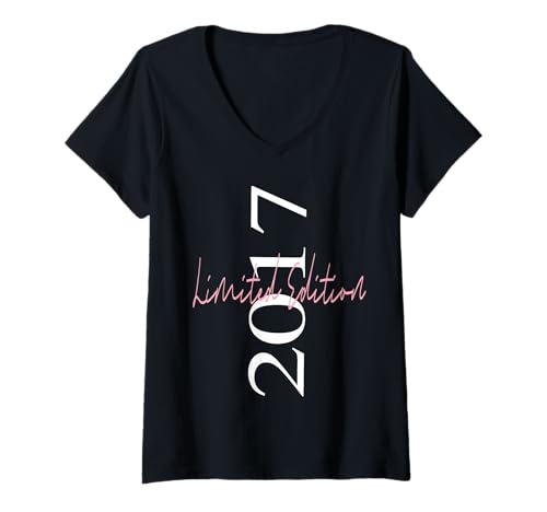 Damen Limitierte Auflage 2017 Geburtstag 2017 Geboren 2017 Vintage T-Shirt mit V-Ausschnitt Damen Limitierte Auflage 2017 Geburtstag 2017 Geboren 2017 Vintage T-Shirt mit V-Ausschnitt von Limited Edition 2017