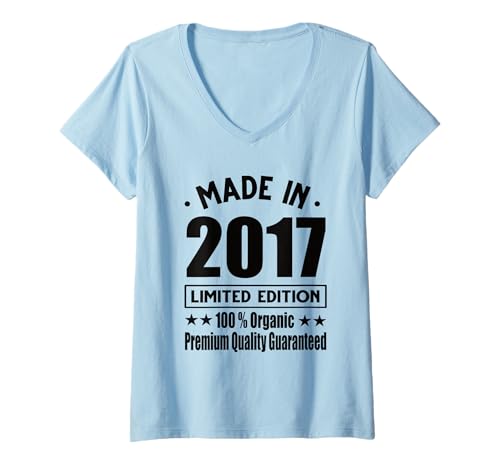 Damen Limitierte Auflage 2017 Geburtstag 2017 Geboren im Jahr 2017 T-Shirt mit V-Ausschnitt Damen Limitierte Auflage 2017 Geburtstag 2017 Geboren im Jahr 2017 T-Shirt mit V-Ausschnitt von Limited Edition 2017